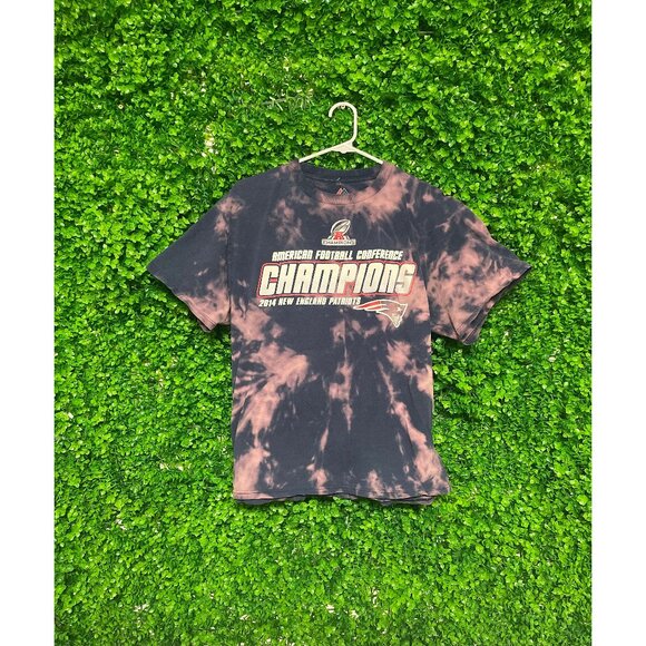Acid Wash New England Patriots AFC Champions T-shirt - Adult Mens Large - 030 - Picture 1 of 2